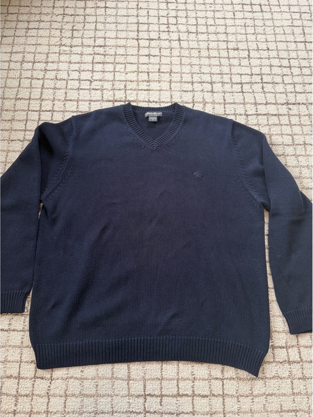 Women’s Eddie Bauer Navy Knit Coz Cabin core clean granola girl Fall Sweater XL